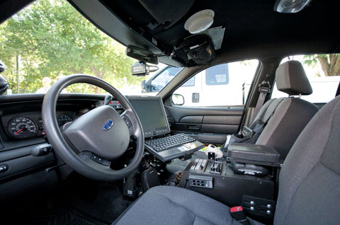 Inside a Polic Car